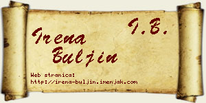 Irena Buljin vizit kartica
